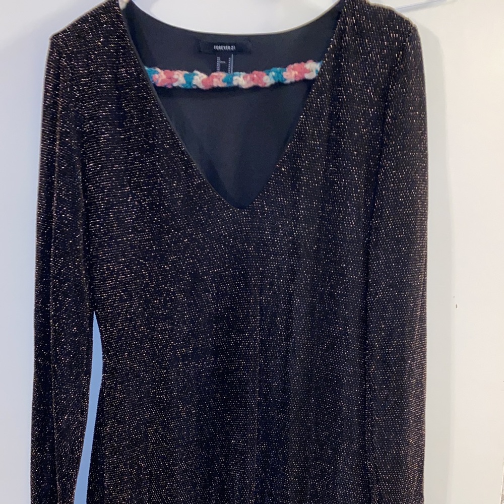 Black and gold low cut dress
